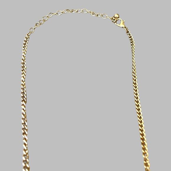 Nwot Rhinestone/Beaded Geometric Triangle Goldtone Statement Necklace - Picture 5 of 6